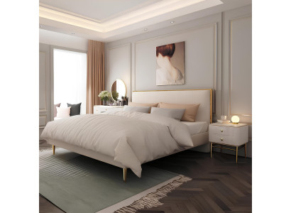 Bett 2x Nachttisch 3 tlg Schlafzimmer Set Möbel Modern Luxus Betten Klassisch