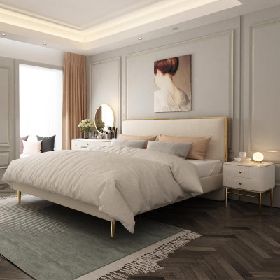 Bett 2x Nachttisch 3 tlg Schlafzimmer Set Design Modern Luxus Klassisch Möbel
