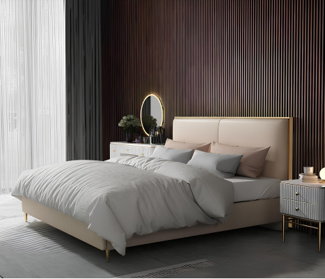Bett Polster Design Luxus Doppel Hotel Betten Schlaf Zimmer Leder 150x200cm