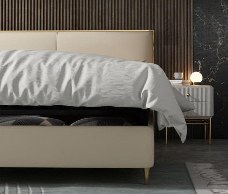 Bett Polster Design Luxus Doppel Hotel Betten Schlaf Zimmer Leder 150x200cm