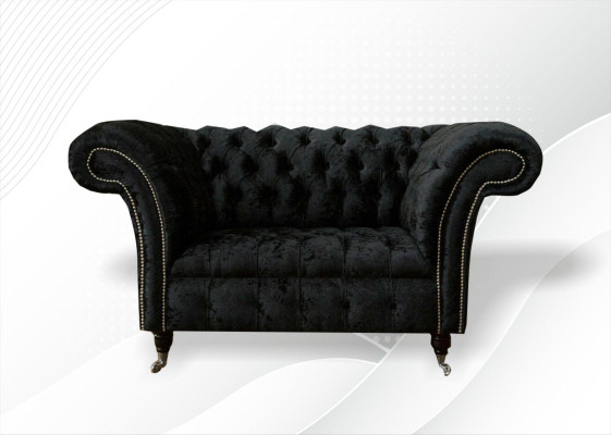 Chesterfield Sessel  Design Polster Sofa Couch Couchen Sofas Textil Stoff Lounge
