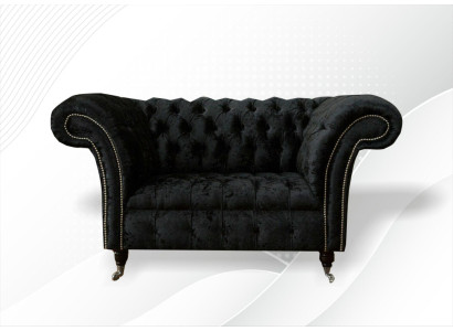 Chesterfield Sessel  Design Polster Sofa Couch Couchen Sofas Textil Stoff Lounge