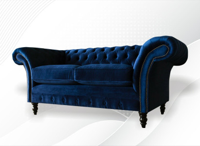 Zweisitzer Couch Polster Sofa 2 Sitz Textil Couchen Stoff Luxus Chesterfield Neu