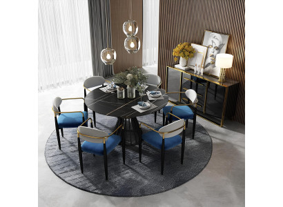 Esszimmer Set Esstisch 6x Stuhl Garnitur Tisch Gruppe 7tlg. Set Komplett Sets