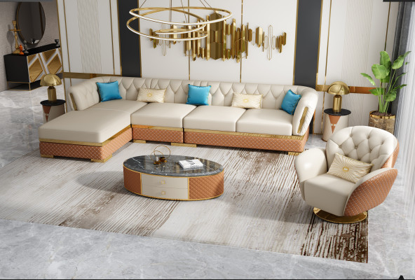 Ledersofa Couch Wohnlandschaft Garnitur Design Modern Sofas Ecksofa + Sessel Neu