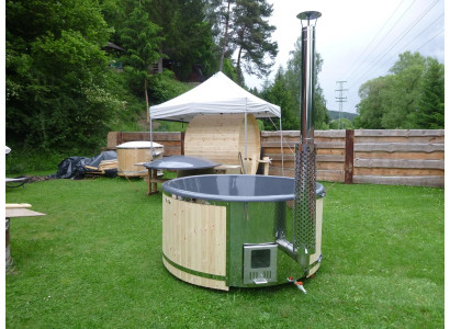 Whirlpool Badefass Externer Bad Ofen Holz Garten Fass Pool Thermoholz