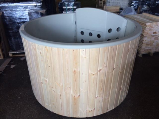 Whirlpool Badefass Externer Bad Ofen Holz Garten Fass Pool Thermoholz