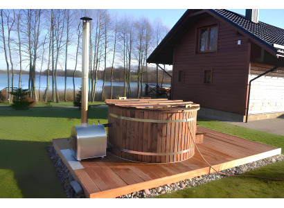 Whirlpool Badefass Externer Bad Thermoholz Pool Ofen Holz Fass Garten