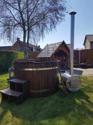 Whirlpool Badefass Externer Bad Thermoholz Pool Ofen Holz Fass Garten