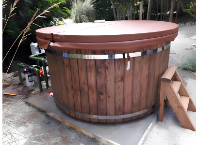 Whirlpool Badefass Externer Garten Bad Thermoholz Pool Ofen Holz Fass
