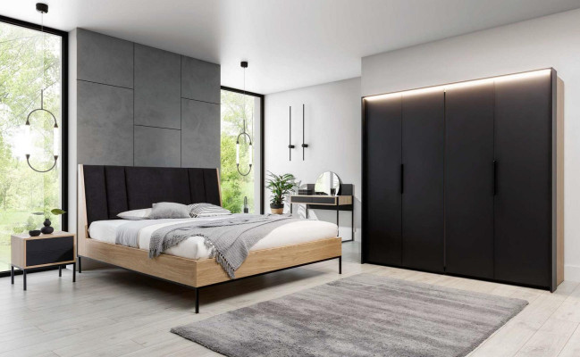 Schminktisch mit Spiegel Schwarz Konsolentisch Tisch Holz Spiegel Schlafzimmer