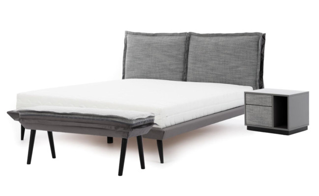 Nachttisch Grau Elegantes Schlafzimmer Luxus Nachttische Möbel Modern Design Neu