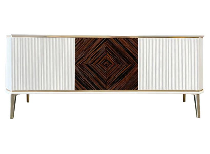 Wohnzimmer rtv Lowboard tv Ständer Holz Weiß Wohnwand Modern Fernseher
