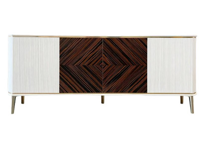 Lowboard Wohnzimmer TV Ständer Rechteckig Holz Weiß Wohnwand Modern Luxus Neu