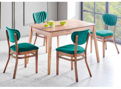 Esszimmer Set Ausziehbar Esstisch 4x Stühle Luxus Set Grün Luxus Essgruppe 5tlg