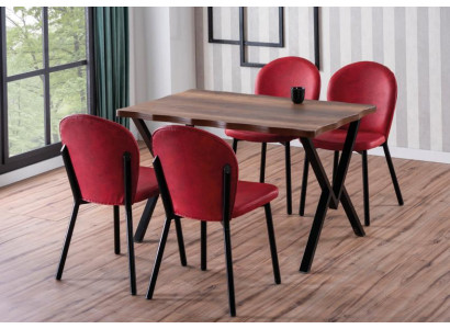 Esszimmer Set Hochwertig Garnitur Tisch 4x Stühle Design Modern Möbel Braun