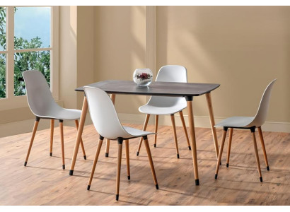 Esszimmer Set Weiß Hochwertig Garnitur Tisch 4x Stühle Design Modern Möbel