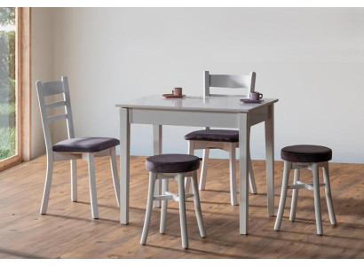 Esszimmer Set 2x Hocker Hochwertig Garnitur Tisch 2x Stühle Design Modern Möbel