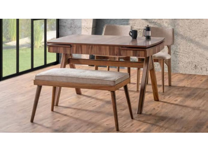 Esszimmer Set Hocker Hochwertig Garnitur Tisch 2x Stühle Design Modern Möbel