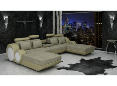 Textilsofa U-Form Couch Ecksofa Designer Sofa Garnitur 2 Liegen Stoffsofa Berlin