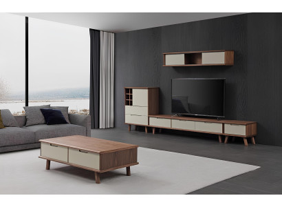 Wohnzimmer Komplett Set Kommode Sideboard RTV Schrank Wand Couchtisch Garnitur