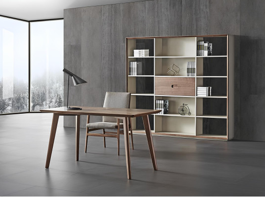 Büro Set Tisch Stuhl Regal Holz Garnitur Schreib Tische Designer Office Italien