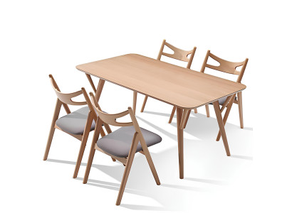 Esstisch Esstische Tisch Büro Design Konferenztisch Tisch +4 Stühle Set  Neu