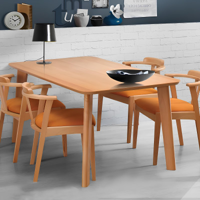 Design Holz Ess Lehn Stuhl Wohn Zimmer Garnitur Polster Neu Tisch +4 Stühle Set
