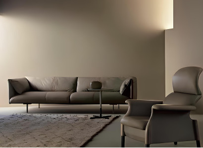 XXL Big Sofa Vier Sitzer Couch Leder Polster Sofas Sitz Italien Möbel Couchen