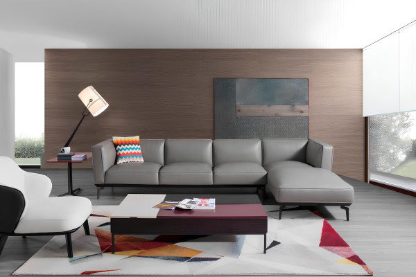 Ecksofa  M-8653   Ecksofa Wohnlandschaft Polstersofa Loungesofa HALBLEDER