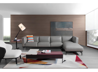 Ecksofa  M-8653   Ecksofa Wohnlandschaft Polstersofa Loungesofa HALBLEDER