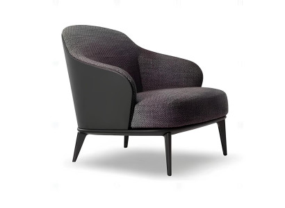 Design Lounge Club Relax Sessel Stuhl Polster Fernseh Stoff Textil Holz 1 Sitzer