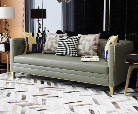 Design Leder Sofa Couch Gruppe Garnitur 3+2  Metall 2tlg Set Luxus Sofas Textil