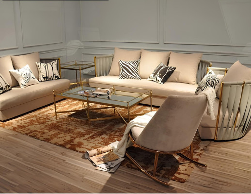 Design Sofa Möbel Wohn Zimmer Set Couch Polster Sitz Garnitur Samt 3+2 Gruppe