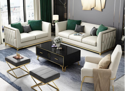 Zweisitzer Couch Polster Design Sofa 2er Sitz Sofas Zimmer Grau Chesterfield Neu