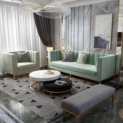 Design Sofa Möbel Wohn Zimmer Set Couch Polster Sitz Garnitur Samt 3+1 Gruppe