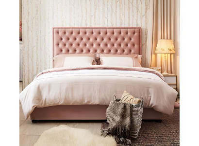 Bett Chesterfield Design Luxus Hotel Betten 180x200cm Schlaf Zimmer Leder Rosa