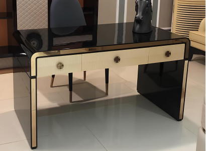 Design Tisch Sekretär Luxus Schreib Büro Möbel Metall Hochglanz Tische Office