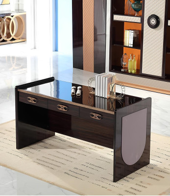 Design Tisch Sekretär Luxus Schreib Möbel Metall Hochglanz Tische Office Büro
