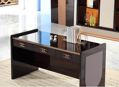 Design Tisch Sekretär Luxus Schreib Möbel Metall Hochglanz Tische Office Büro