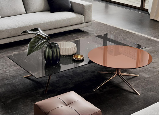 Couchtisch Design Metall Marmor Rund Gold Italien Möbel Tisch Wohnzimmer Tische