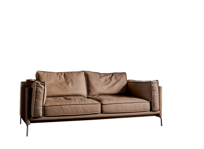 Zweisitzer Couch Polster Design Sofa 2er Sitz Sofas Zimmer Möbel Moderne Leder
