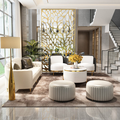 Design Sofagarnitur Couch Couchtisch Sofa 6tlg Wohnzimmer Set Hocker Luxus Möbel