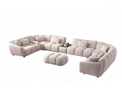 Ecksofa U-Form Sofa Wohnlandschaft Couch Eckgarnitur Sofa Polstergarnitur