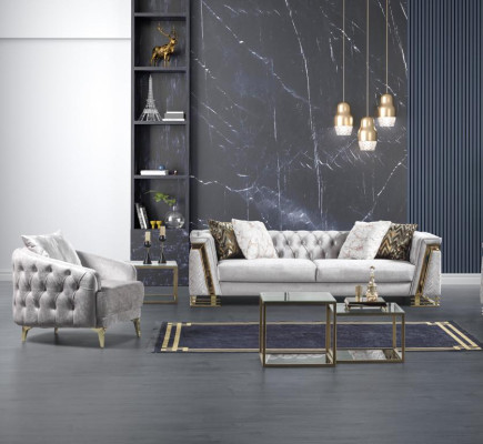 Sitzgarnitur Wohnlandschaft Sofa-Set Wohnzimmergarnitur Polstergarnitur Couch