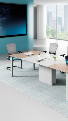 Büro Einrichtung Konferenztisch Meeting Table mit Regal Komplette Einrichtung