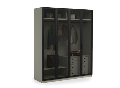 Design Kleiderschrank Schlafzimmer Schrank Schränke Glasschrank Möbel
