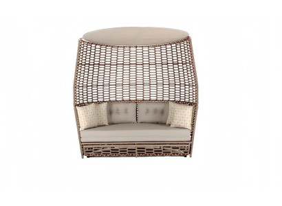 Beige Dreisitzer Garten Sitzmöbel Textil Sofa Edle Terrassen Möbel Hochwertig