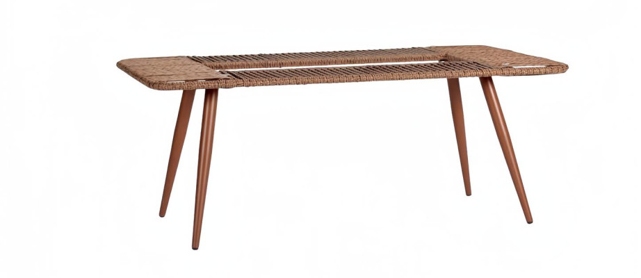 Couchtisch Hochwertig  Braun Moderner Kaffeetisch Rattan Beistell Design Luxus