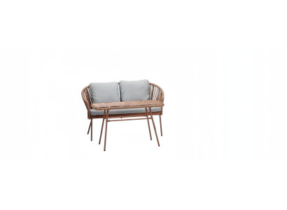 Couchtisch Braun Luxus Moderner Design stilvoll Kaffeetisch Hochwertig Rattan